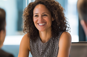 mulher com cabelo encaracolado